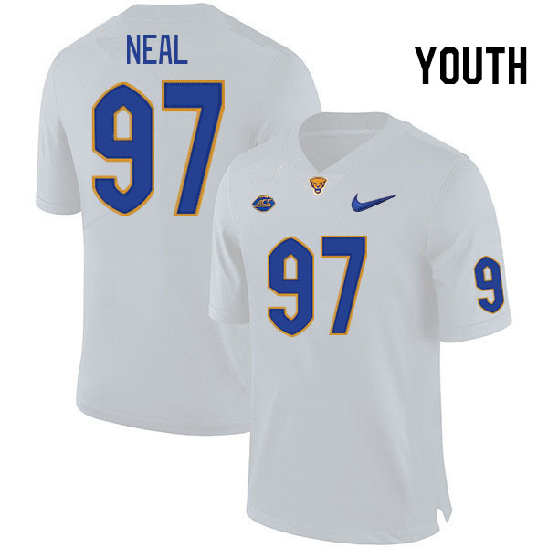 Youth #97 Isaiah Neal Pitt Panthers College Football Jerseys Stitched Sale-White